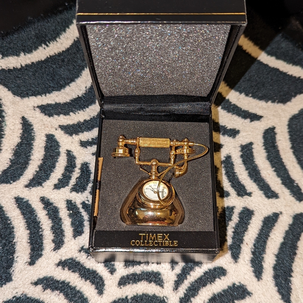 Vintage 1995 TIMEX mini phone CLOCK!!!